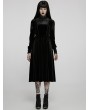 Punk Rave Black Gothic Vintage Lace Collar Velvet Long Sleeve Dress