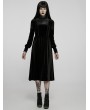 Punk Rave Black Gothic Vintage Lace Collar Velvet Long Sleeve Dress