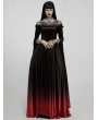 Punk Rave Black and Red Gothic Victorian Off-the-Shoulder Velvet Ball Gown