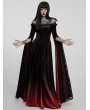 Punk Rave Black and Red Gothic Victorian Off-the-Shoulder Velvet Ball Gown