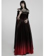 Punk Rave Black and Red Gothic Victorian Off-the-Shoulder Velvet Ball Gown