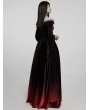 Punk Rave Black and Red Gothic Victorian Off-the-Shoulder Velvet Ball Gown