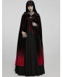 Punk Rave Black and Red Gothic Velvet Gorgeous Long Gradient Cloak for Women