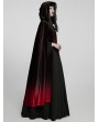 Punk Rave Black and Red Gothic Velvet Gorgeous Long Gradient Cloak for Women