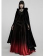 Punk Rave Black Gothic Faux Rabbit Fur Long Cloak for Women