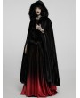 Punk Rave Black Gothic Faux Rabbit Fur Long Cloak for Women