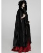 Punk Rave Black Gothic Faux Rabbit Fur Long Cloak for Women