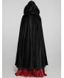 Punk Rave Black Gothic Faux Rabbit Fur Long Cloak for Women