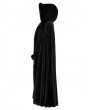 Punk Rave Black Gothic Faux Rabbit Fur Long Cloak for Women