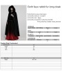 Punk Rave Black Gothic Faux Rabbit Fur Long Cloak for Women