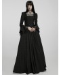 Punk Rave Black Vintage Gothic Victorian Square Neck Long Sleeve Gown