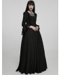 Punk Rave Black Vintage Gothic Victorian Square Neck Long Sleeve Gown