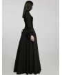 Punk Rave Black Vintage Gothic Victorian Square Neck Long Sleeve Gown