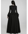 Punk Rave Black Vintage Gothic Victorian Square Neck Long Sleeve Gown