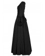 Punk Rave Black Vintage Gothic Victorian Square Neck Long Sleeve Gown