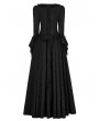 Punk Rave Black Vintage Gothic Victorian Square Neck Long Sleeve Gown