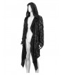 Devil Fashion Black Gothic Punk Grunge Irregular Loose Hooded Trench Coat for Men
