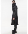 Devil Fashion Black Gothic Punk Do Old Style PU Leather Long Coat for Men