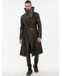 Devil Fashion Bronze Gothic Punk Do Old Style PU Leather Long Coat for Men