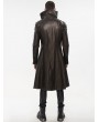 Devil Fashion Bronze Gothic Punk Do Old Style PU Leather Long Coat for Men