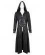 Devil Fashion Black Gothic Punk Rivet Long Hooded Coat for Men