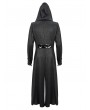 Devil Fashion Black Gothic Punk Rivet Long Hooded Coat for Men