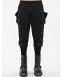 Devil Fashion Black Gothic Punk Fashion Loose Chain Long Cargo Pants for Men