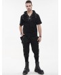 Devil Fashion Black Gothic Punk Fashion Loose Chain Long Cargo Pants for Men