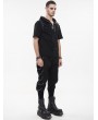 Devil Fashion Black Gothic Punk Fashion Loose Chain Long Cargo Pants for Men