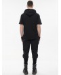 Devil Fashion Black Gothic Punk Fashion Loose Chain Long Cargo Pants for Men