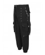 Devil Fashion Black Gothic Punk Casual Rivet Hoop Long Cargo Pants for Men