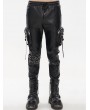 Devil Fashion Black Gothic Punk Rock PU Leather Long Pants for Men