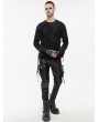 Devil Fashion Black Gothic Punk Rock PU Leather Long Pants for Men