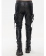 Devil Fashion Black Gothic Punk Rock PU Leather Long Pants for Men