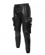 Devil Fashion Black Gothic Punk Rock PU Leather Long Pants for Men