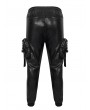 Devil Fashion Black Gothic Punk Rock PU Leather Long Pants for Men