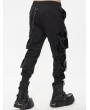 Devil Fashion Black Gothic Punk Street Style Long Cargo Pants for Men