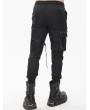 Devil Fashion Black Gothic Punk Big Pockets Streetwear Cargo Pants for Men