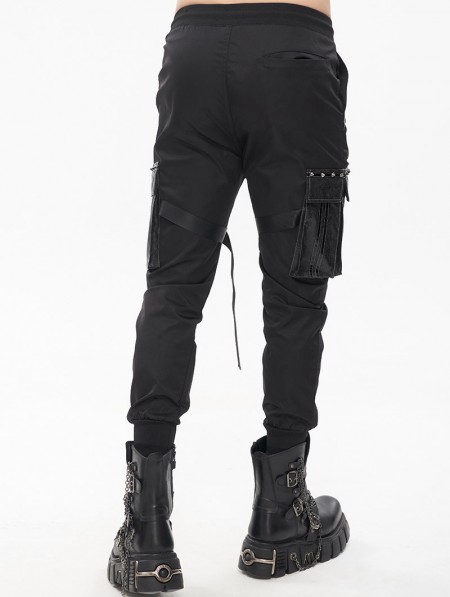 Devil Fashion Black Gothic Punk Big Pockets Streetwear Cargo Pants for ...