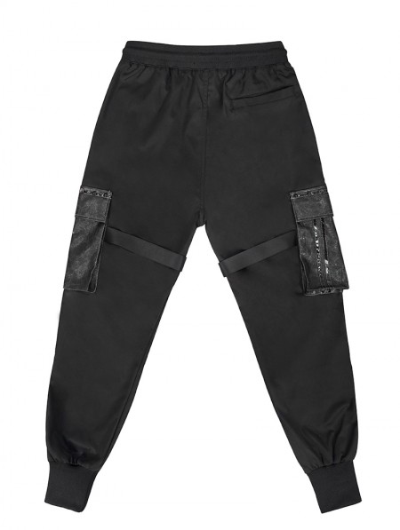 Devil Fashion Black Gothic Punk Big Pockets Streetwear Cargo Pants for ...