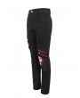 Devil Fashion Black and Red Gothic Punk Ripped Pattern Slim Fit Long Trousers for Men