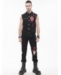 Devil Fashion Black and Red Gothic Punk Unedged Sleeveless Shirt for Men