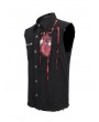 Devil Fashion Black and Red Gothic Punk Unedged Sleeveless Shirt for Men