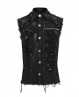 Devil Fashion Black Gothic Punk Rock Ripped Sleeveless Shirt for Men