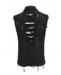 Devil Fashion Black Gothic Punk Rock Ripped Sleeveless Shirt for Men