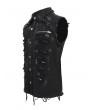 Devil Fashion Black Gothic Punk Rock Ripped Sleeveless Shirt for Men