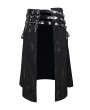 Devil Fashion Black Gothic Punk Rock PU Leather Belt Half Skirt for Men