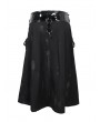 Devil Fashion Black Gothic Punk Rock PU Leather Belt Half Skirt for Men