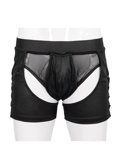 Devil Fashion Black Gothic Sexy Lingerie Hollow Out Underwear for Men