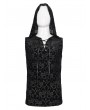 Devil Fashion Black Gothic Vintage Jacquard Hooded Sleeveless T-Shirt for Men